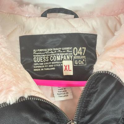 LOT 213B: Guess Fuzzy Pink Lined Jacket (XL) & Reebok Windbreaker (M)