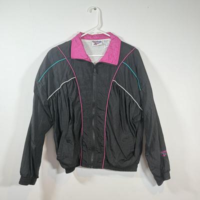 LOT 213B: Guess Fuzzy Pink Lined Jacket (XL) & Reebok Windbreaker (M)