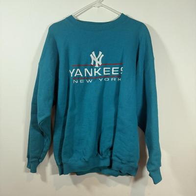 LOT 214A: 2XL Roca Wear Letter Jacket & Size Large NY Yankees Crew Neck Sweatshirt