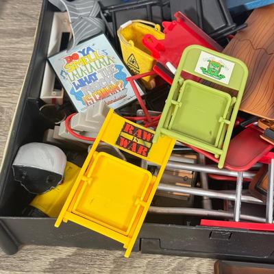 LOT 217A: WWF Attitude & WCW NWO Wrestling Toys & Stage Accessories