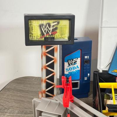 LOT 217A: WWF Attitude & WCW NWO Wrestling Toys & Stage Accessories