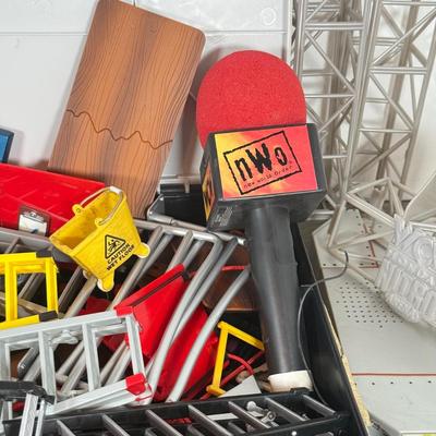 LOT 217A: WWF Attitude & WCW NWO Wrestling Toys & Stage Accessories