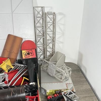 LOT 217A: WWF Attitude & WCW NWO Wrestling Toys & Stage Accessories