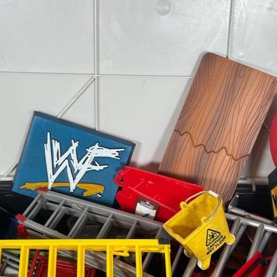 LOT 217A: WWF Attitude & WCW NWO Wrestling Toys & Stage Accessories
