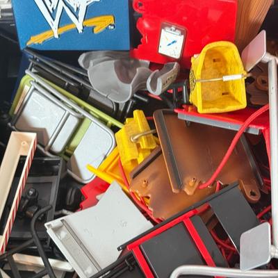 LOT 217A: WWF Attitude & WCW NWO Wrestling Toys & Stage Accessories