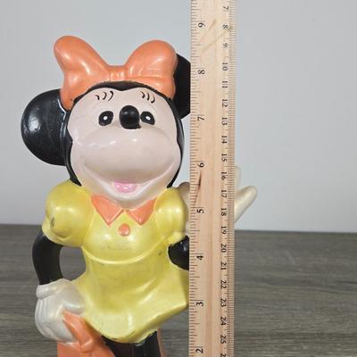 LOT 223B: Mickey Mouse Bobble Head with Original Box, Minnie Mouse Ceramic Figure , & Two Small Micky Mouse Figures