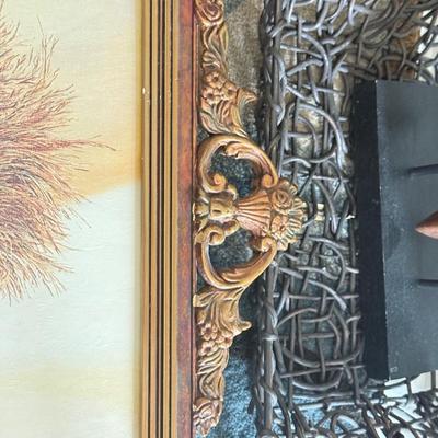 LOT 224B: Home Decor Collection: Large Haeger Vase, Vintage Phil Prentice Lion Print & More