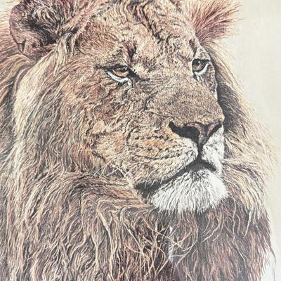 LOT 224B: Home Decor Collection: Large Haeger Vase, Vintage Phil Prentice Lion Print & More