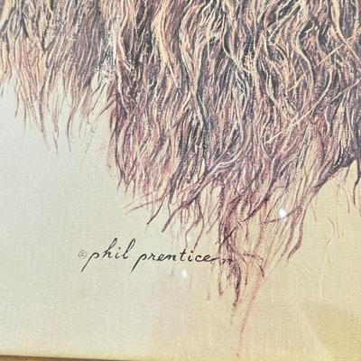 LOT 224B: Home Decor Collection: Large Haeger Vase, Vintage Phil Prentice Lion Print & More