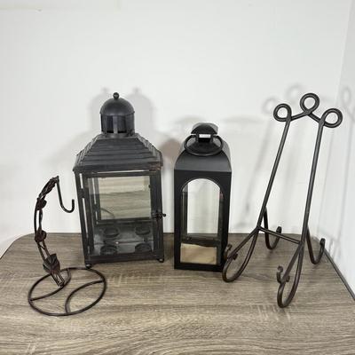 LOT 228L: Iron and Metal Home Decor: Lanterns & More