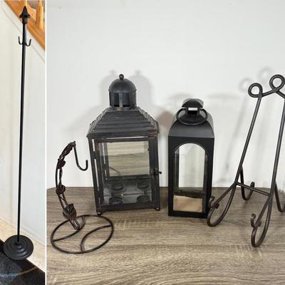 LOT 228L: Iron and Metal Home Decor: Lanterns & More