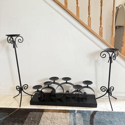 LOT 229L: Metal Candle Holder Trio