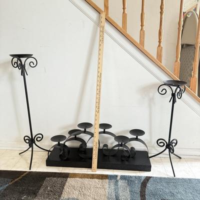 LOT 229L: Metal Candle Holder Trio