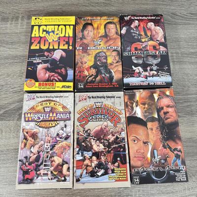 LOT 232A: Collection of WWF Wrestling VHS Tapes