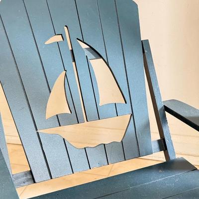 LOT 234A: Home Decor Collection: Disney Mirrored Display Shelf, Small Side Table & Miniature Sailboat Chair