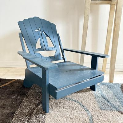 LOT 234A: Home Decor Collection: Disney Mirrored Display Shelf, Small Side Table & Miniature Sailboat Chair