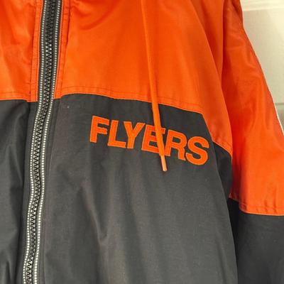 LOT 238L: NHL Hockey Center Ice Authentic Philadelphia Flyers Starter Jacket (Size: L)