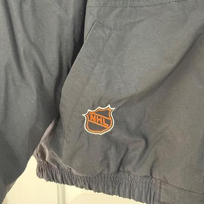 LOT 238L: NHL Hockey Center Ice Authentic Philadelphia Flyers Starter Jacket (Size: L)
