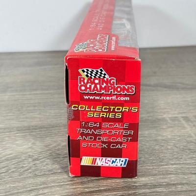 LOT 239B: Hooters Collection: Racing Champions NASCAR 2002 1:64 Transporter and Die-Cast Stock Car, Shot Glass & Motorcycle Pin