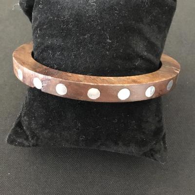 Vintage wood bangle bracelet