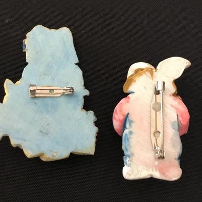 Ceramic Easter brooches