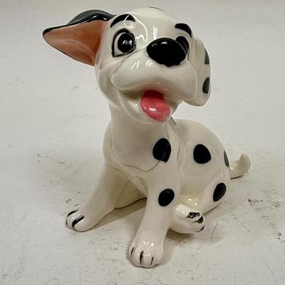 Vintage 1960's Disney 101 Dalmatians Puppy Spot Ceramic Figurine by Enesco