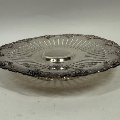 Sheffield Silverplate L.B.S. Co. Grape Vine Pattern Pierced Design Compote