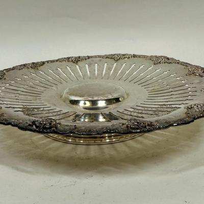 Sheffield Silverplate L.B.S. Co. Grape Vine Pattern Pierced Design Compote