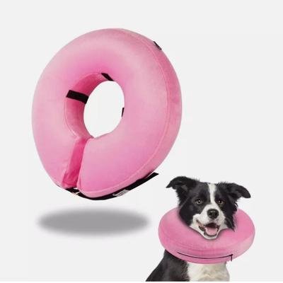 New L Soft Inflatable Post Surgery Dog Cone Collar Alternative Pink Bite Resist Neck 12”-18”