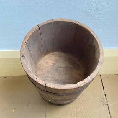 LOT 299: Antique / Vintage Wooden Firkins and Bucket