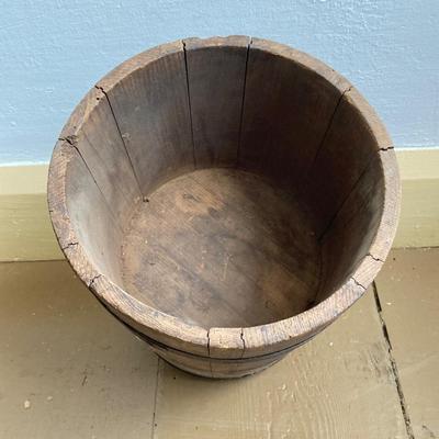 LOT 299: Antique / Vintage Wooden Firkins and Bucket