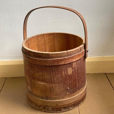 LOT 299: Antique / Vintage Wooden Firkins and Bucket