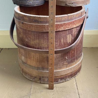 LOT 299: Antique / Vintage Wooden Firkins and Bucket