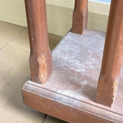 LOT 300: Rolling Wooden Boot Holder with Pair of Cowboy Boots