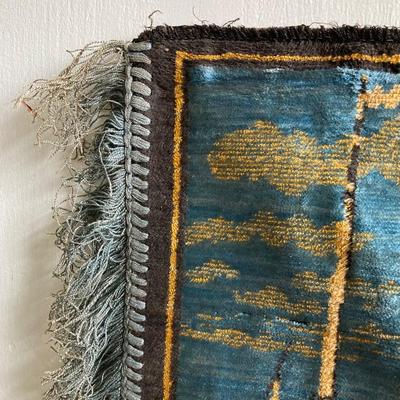 LOT 301: Antique / Vintage Dutch Tapestry with Pair of Wooden Shoes