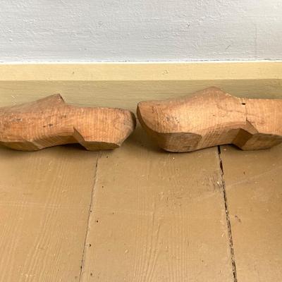 LOT 301: Antique / Vintage Dutch Tapestry with Pair of Wooden Shoes