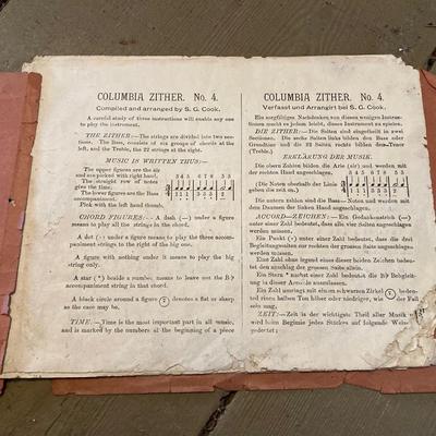 LOT 308: Antique / Vintage Columbia Zither (Auto Harp) Instrument and Instructions