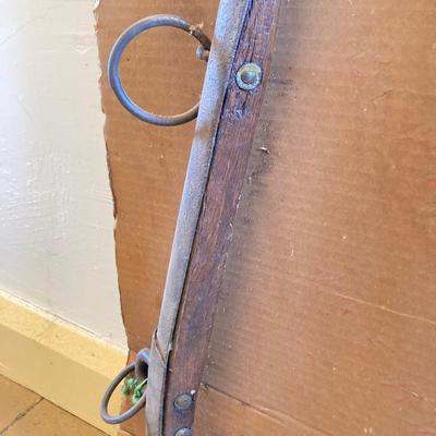 LOT 312: Pair of Vintage / Antique Metal and Wood Cow / Horse Yokes