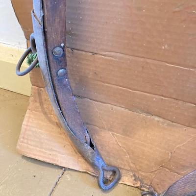 LOT 312: Pair of Vintage / Antique Metal and Wood Cow / Horse Yokes