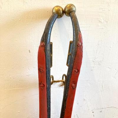 LOT 312: Pair of Vintage / Antique Metal and Wood Cow / Horse Yokes