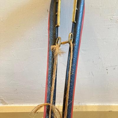 LOT 312: Pair of Vintage / Antique Metal and Wood Cow / Horse Yokes