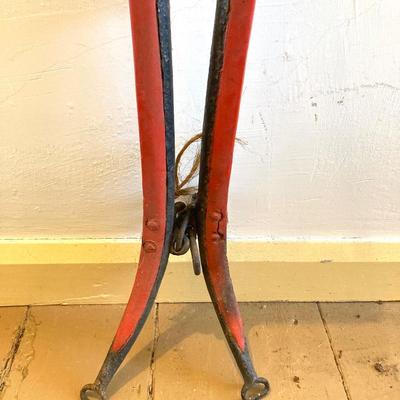 LOT 312: Pair of Vintage / Antique Metal and Wood Cow / Horse Yokes