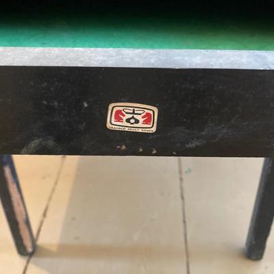 LOT 313: Vintage Transco Adult Games Wooden Chess / Checkers Table with Mandarin Celluloid Chess Set and Nonpareil Checkers