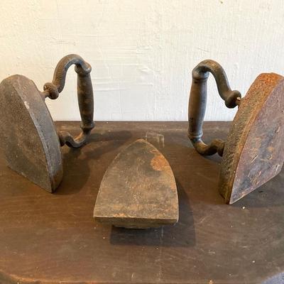 LOT 318: Vintage Framed The Midnight Rides of Paul Revere, Syroco Wall Hangings, Insurance Co Picture Cards and Three Sad Irons