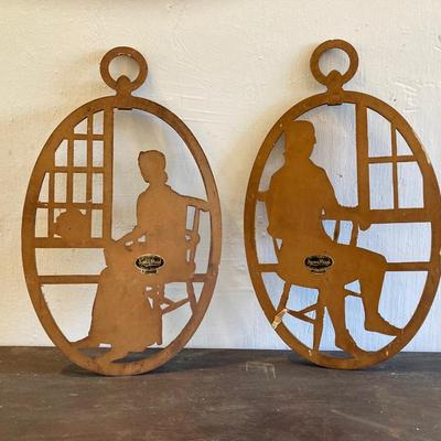 LOT 318: Vintage Framed The Midnight Rides of Paul Revere, Syroco Wall Hangings, Insurance Co Picture Cards and Three Sad Irons