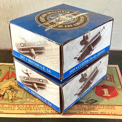 LOT 321: Vintage The American Model Builder Sets, Miniature Collector's Bi-Planes and Coca-Cola Complimentary Air Plane Pictures
