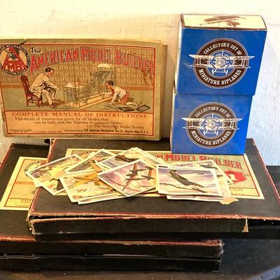 LOT 321: Vintage The American Model Builder Sets, Miniature Collector's Bi-Planes and Coca-Cola Complimentary Air Plane Pictures