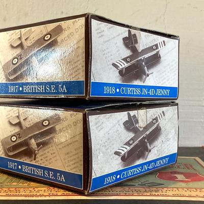 LOT 321: Vintage The American Model Builder Sets, Miniature Collector's Bi-Planes and Coca-Cola Complimentary Air Plane Pictures