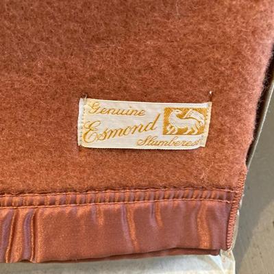 LOT 322: Esmond Slumberest Blanket in Original Box, Beacon Winsor Blanket in Original Box, Large Wicker Basket and Three Vintage Umbrellas