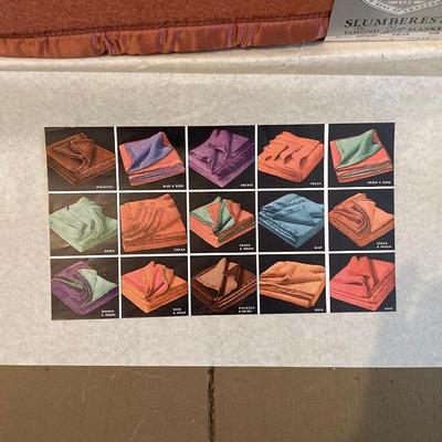 LOT 322: Esmond Slumberest Blanket in Original Box, Beacon Winsor Blanket in Original Box, Large Wicker Basket and Three Vintage Umbrellas